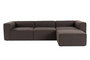 Atelier Del Sofa Sofá Esquinero Marrón Oscuro Lino 296x185x66 cm